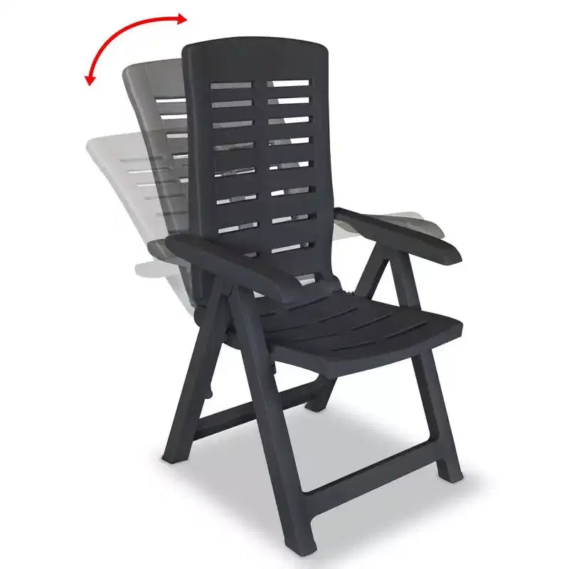 vidaXL Ensemble bistrot de jardin Table et chaises de jardin en plastique - Anthracite