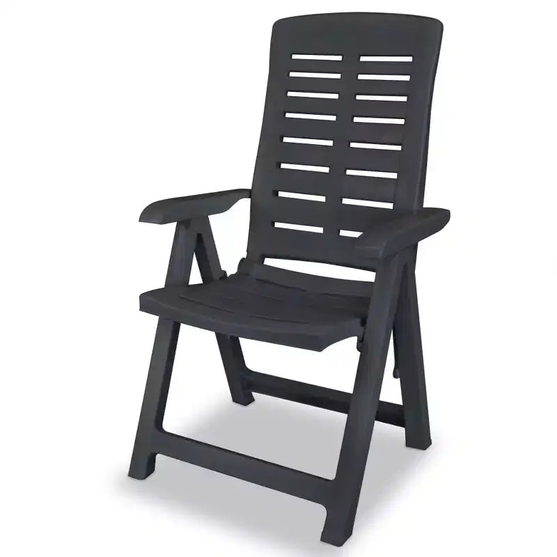vidaXL Ensemble bistrot de jardin Table et chaises de jardin en plastique - Anthracite