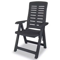 vidaXL Ensemble bistrot de jardin Table et chaises de jardin en plastique - Anthracite