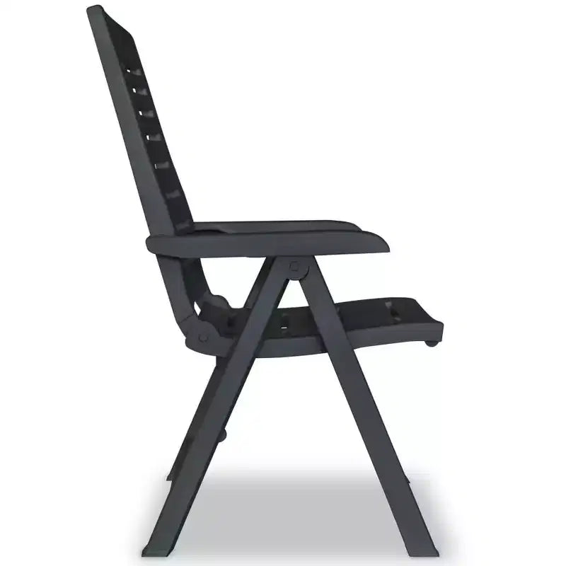 vidaXL Ensemble bistrot de jardin Table et chaises de jardin en plastique - Anthracite