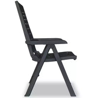 vidaXL Ensemble bistrot de jardin Table et chaises de jardin en plastique - Anthracite