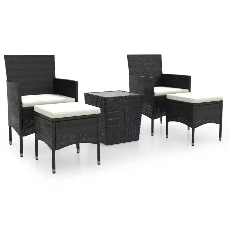 vidaXL Ensemble bistro - Table et chaises de patio en résine tressée et verre trempé