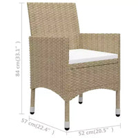 vidaXL Ensemble bistro - Table et chaises de patio en résine tressée et verre trempé