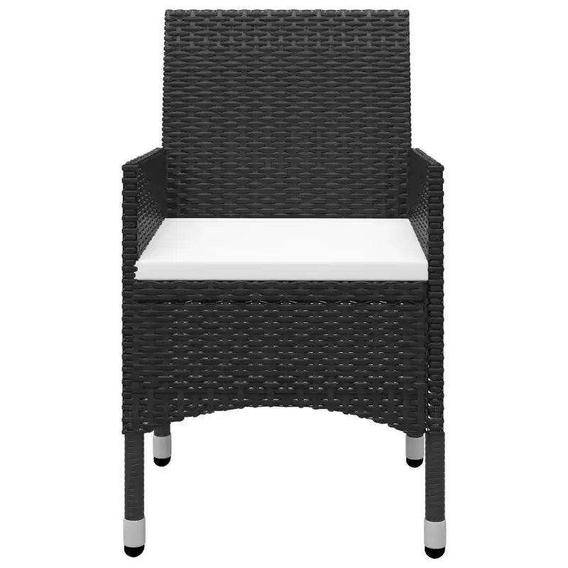 vidaXL Ensemble bistro - Table et chaises de patio en résine tressée et verre trempé