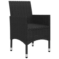 vidaXL Ensemble bistro - Table et chaises de patio en résine tressée et verre trempé