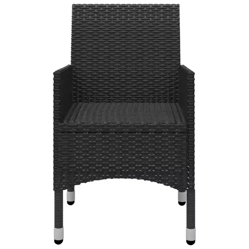 vidaXL Ensemble bistro - Table et chaises de patio en résine tressée et verre trempé