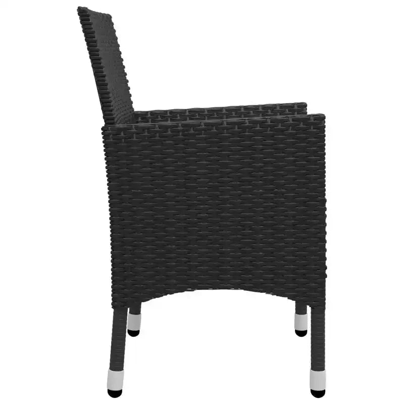vidaXL Ensemble bistro - Table et chaises de patio en résine tressée et verre trempé