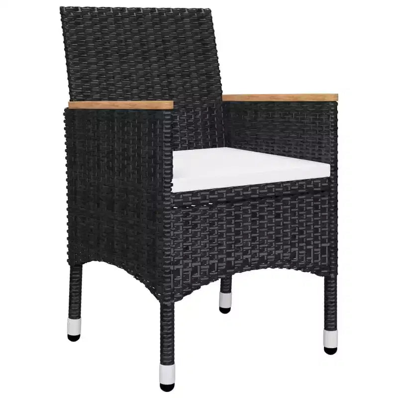 vidaXL Ensemble bistro - Table et chaises de patio en résine tressée et verre trempé
