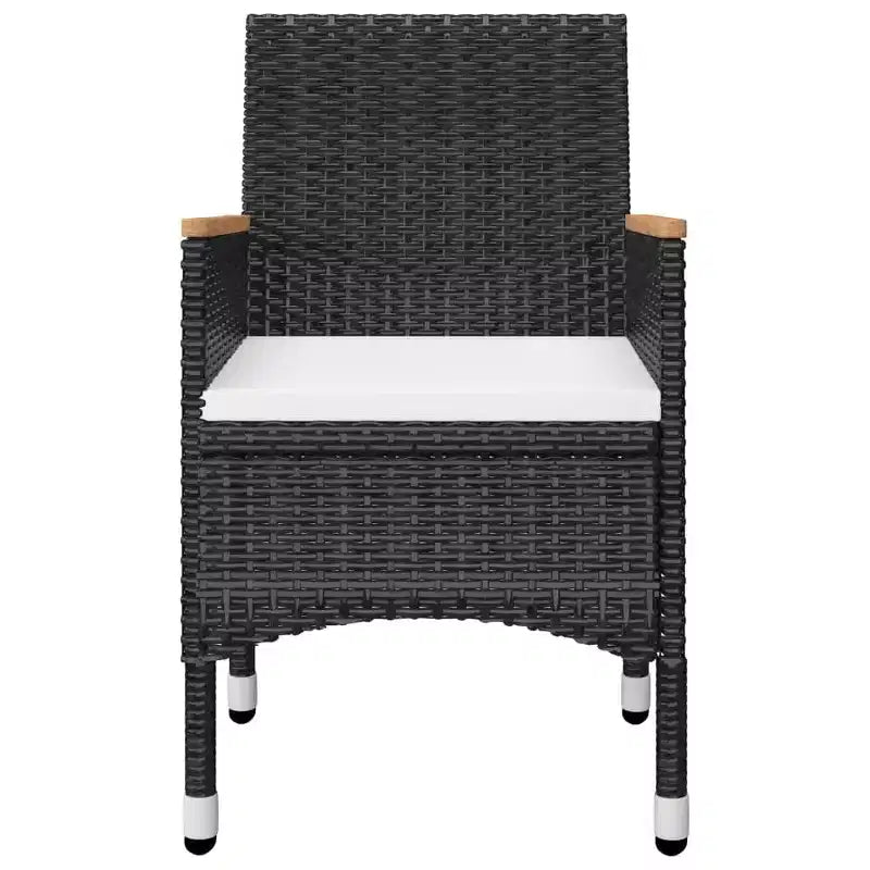 vidaXL Ensemble bistro - Table et chaises de patio en résine tressée et verre trempé