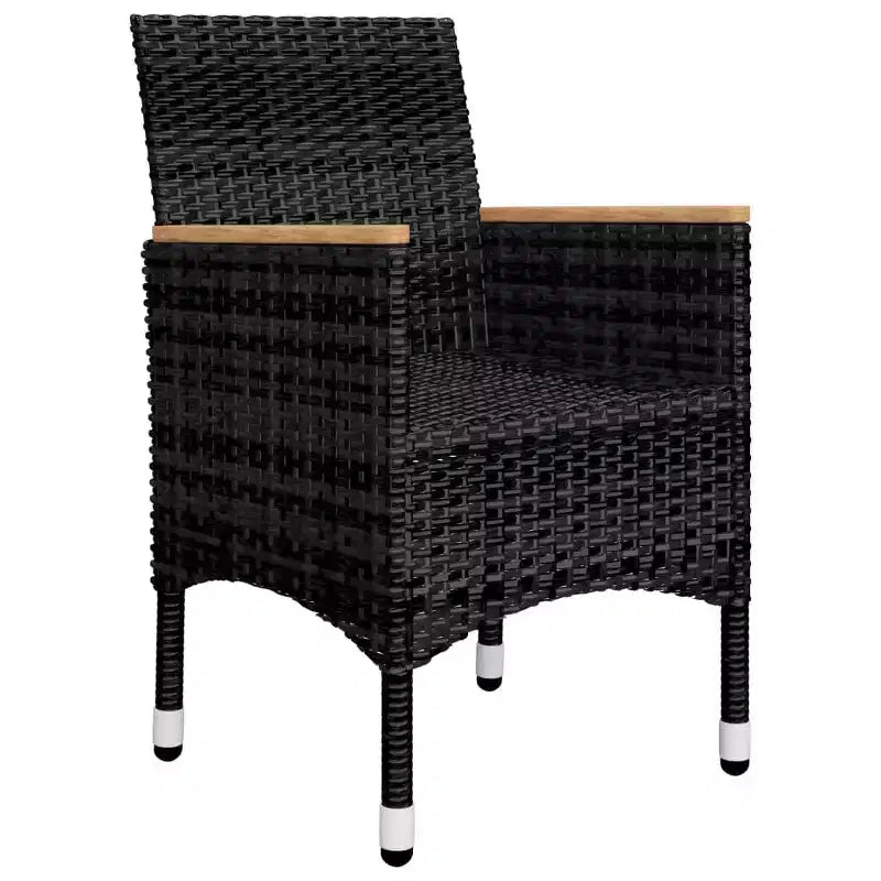 vidaXL Ensemble bistro - Table et chaises de patio en résine tressée et verre trempé