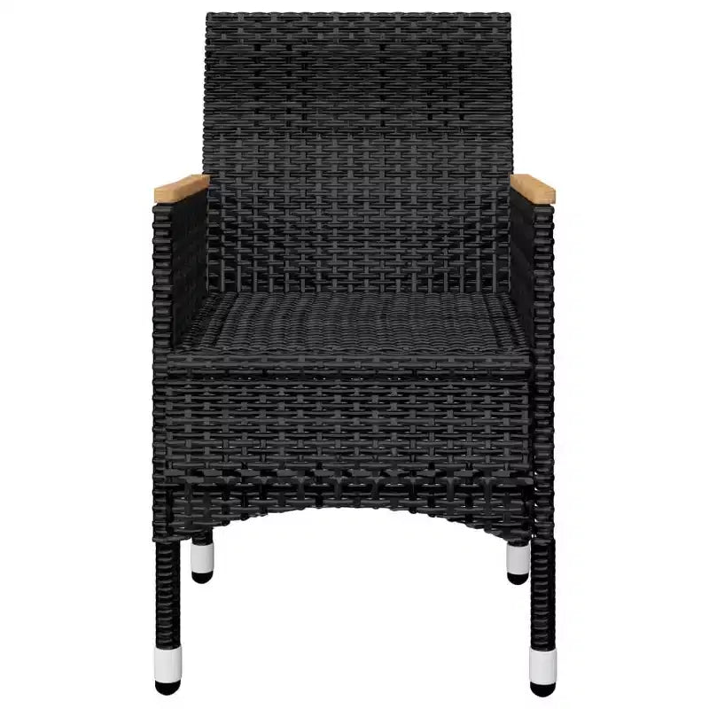 vidaXL Ensemble bistro - Table et chaises de patio en résine tressée et verre trempé