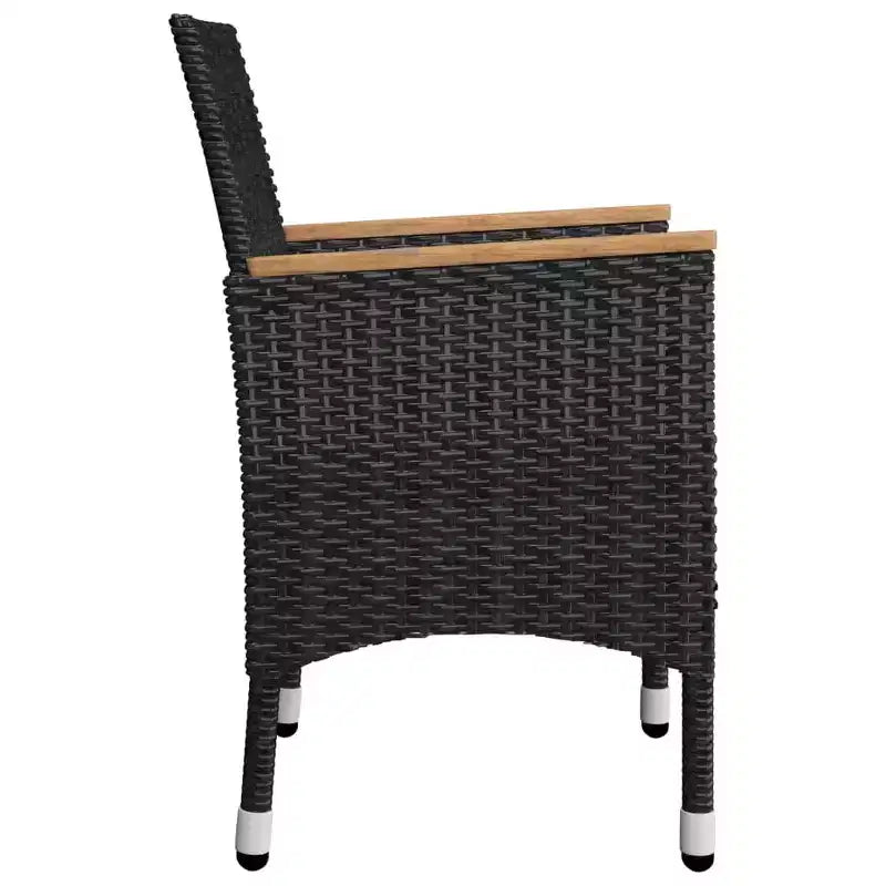 vidaXL Ensemble bistro - Table et chaises de patio en résine tressée et verre trempé
