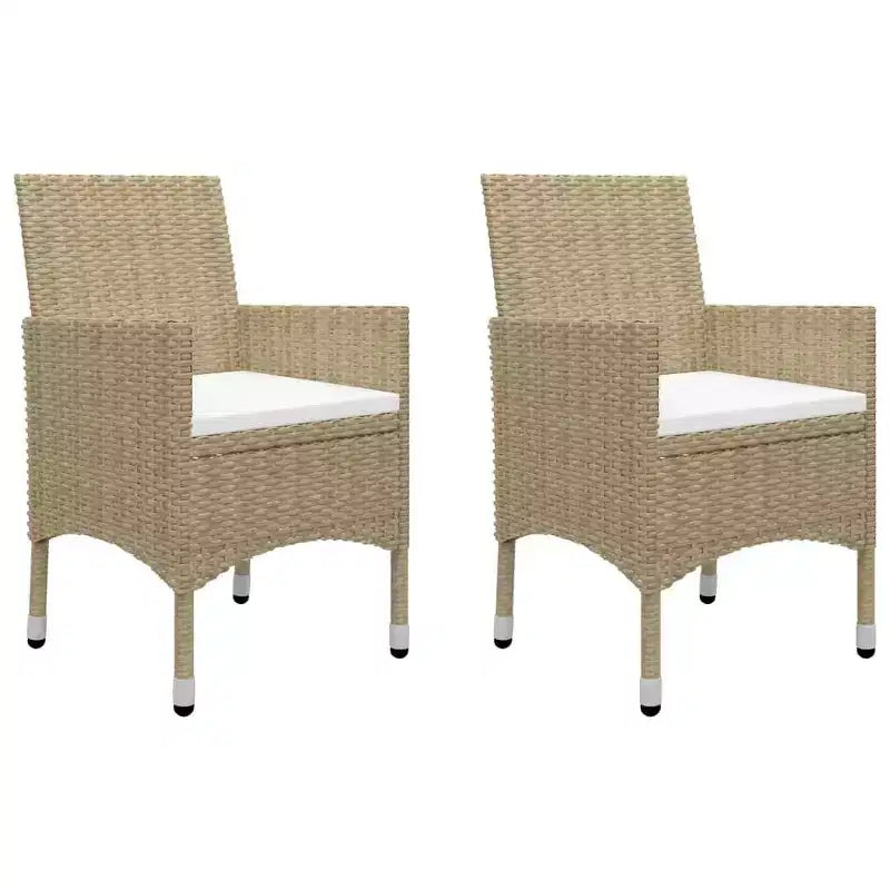 vidaXL Ensemble bistro - Table et chaises de patio en résine tressée et verre trempé