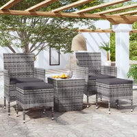vidaXL Ensemble bistro - Table et chaises de patio en résine tressée et verre trempé