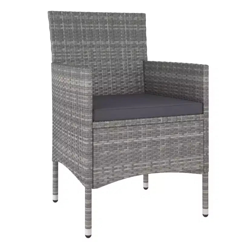 vidaXL Ensemble bistro - Table et chaises de patio en résine tressée et verre trempé