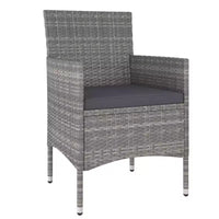 vidaXL Ensemble bistro - Table et chaises de patio en résine tressée et verre trempé
