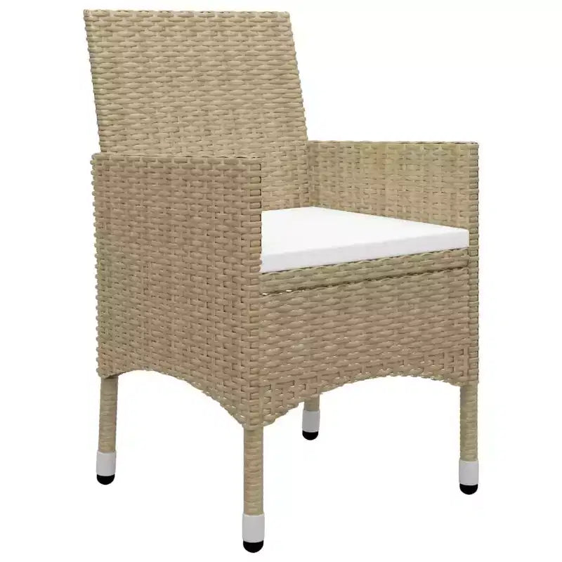 vidaXL Ensemble bistro - Table et chaises de patio en résine tressée et verre trempé