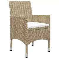 vidaXL Ensemble bistro - Table et chaises de patio en résine tressée et verre trempé