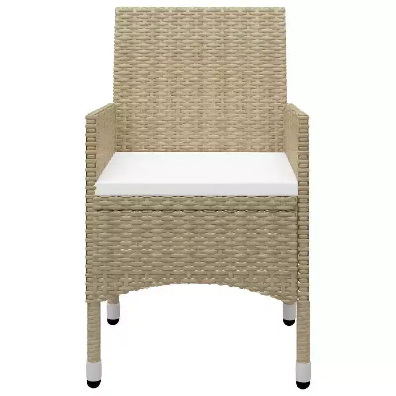 vidaXL Ensemble bistro - Table et chaises de patio en résine tressée et verre trempé
