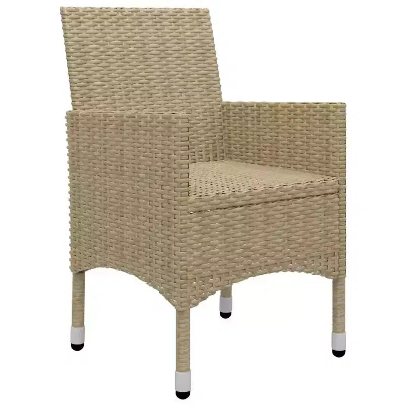 vidaXL Ensemble bistro - Table et chaises de patio en résine tressée et verre trempé