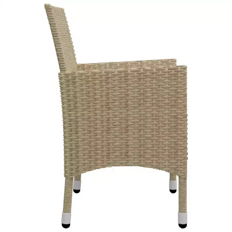 vidaXL Ensemble bistro - Table et chaises de patio en résine tressée et verre trempé