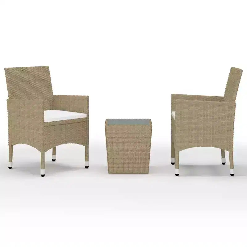vidaXL Ensemble bistro - Table et chaises de patio en résine tressée et verre trempé