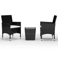 vidaXL Ensemble bistro - Table et chaises de patio en résine tressée et verre trempé