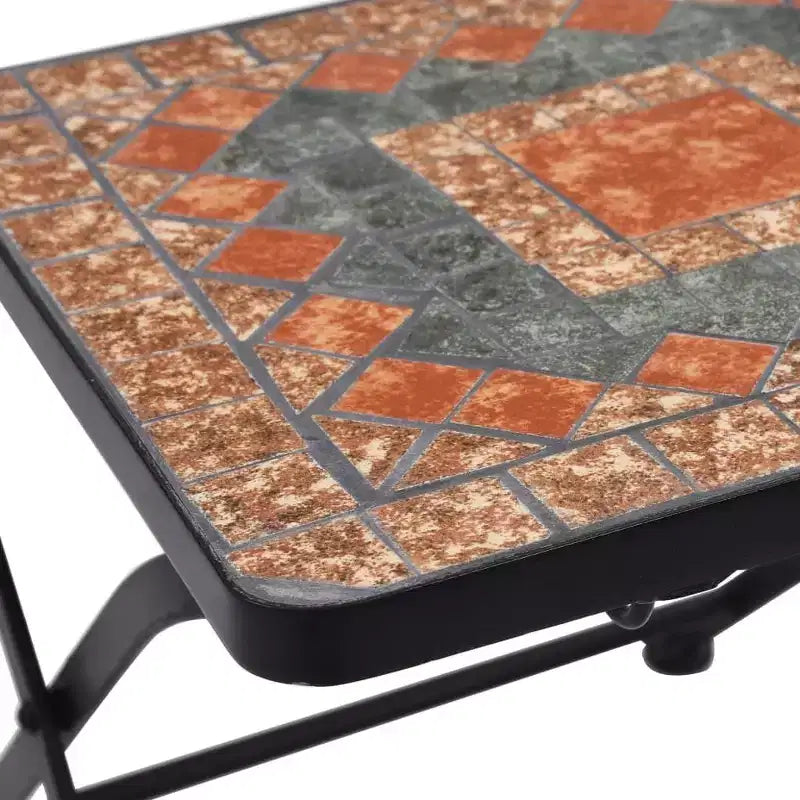 vidaXL Salon de bistrot Mosaïque Terre cuite Fer enduit de poudre, carreaux en céramique