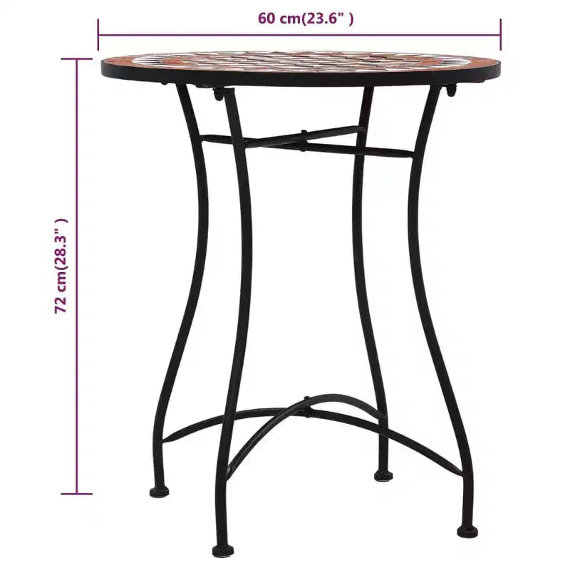 vidaXL Salon de bistrot Mosaïque Terre cuite Fer enduit de poudre, carreaux en céramique