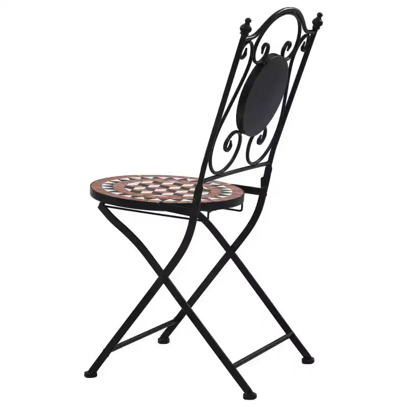 vidaXL Salon de bistrot Mosaïque Terre cuite Fer enduit de poudre, carreaux en céramique