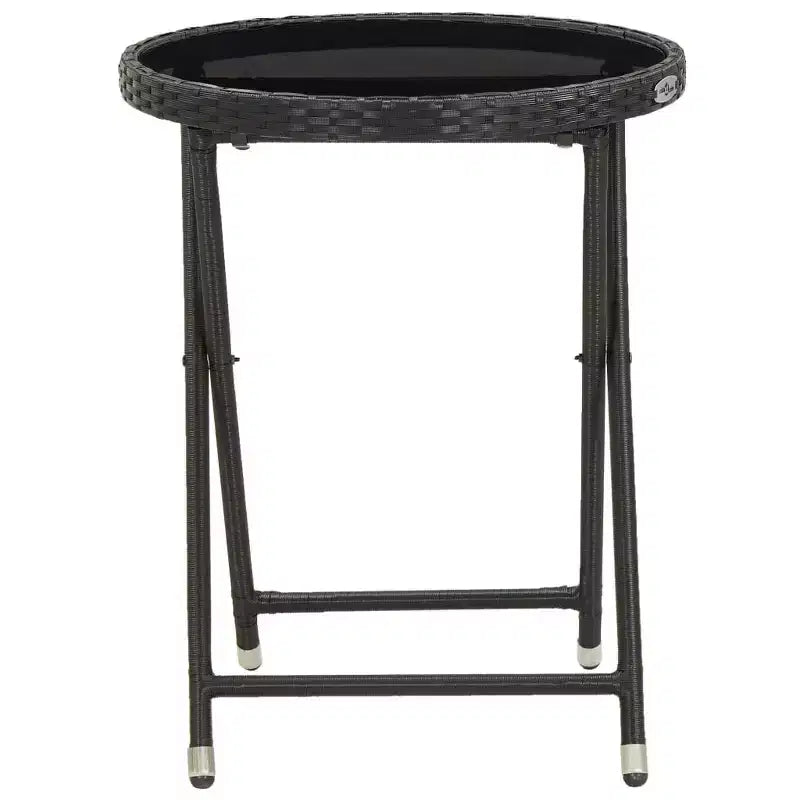 vidaXL Ensemble de bistro pour patio Table de bistro 3 pièces en rotin synthétique et verre trempé