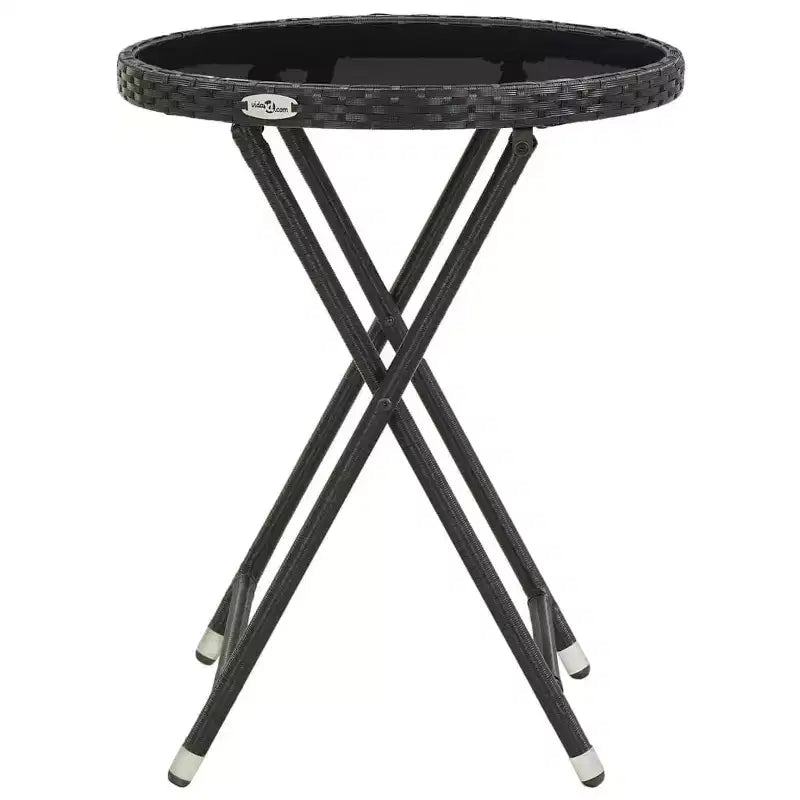 vidaXL Ensemble de bistro pour patio Table de bistro 3 pièces en rotin synthétique et verre trempé