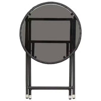 vidaXL Ensemble de bistro pour patio Table de bistro 3 pièces en rotin synthétique et verre trempé