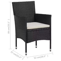 vidaXL Ensemble de bistro pour patio Table de bistro 3 pièces en rotin synthétique et verre trempé