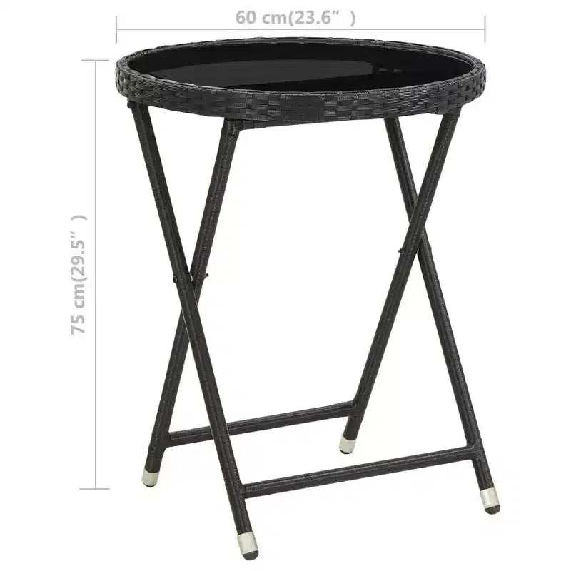 vidaXL Ensemble de bistro pour patio Table de bistro 3 pièces en rotin synthétique et verre trempé