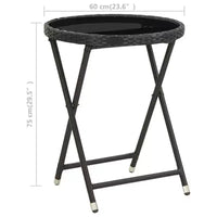 vidaXL Ensemble de bistro pour patio Table de bistro 3 pièces en rotin synthétique et verre trempé