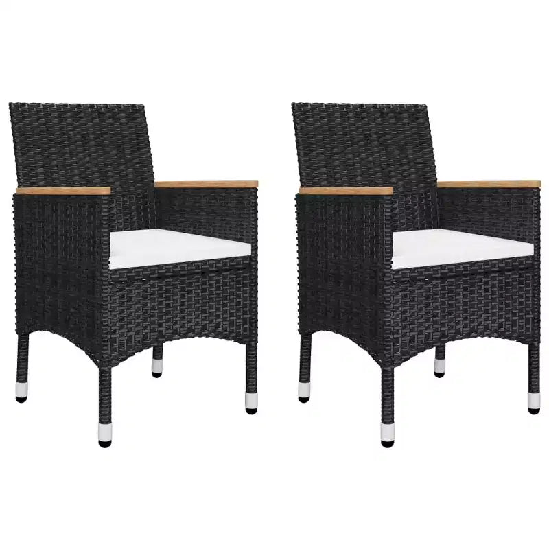 vidaXL Ensemble de bistro pour patio Table de bistro 3 pièces en rotin synthétique et verre trempé