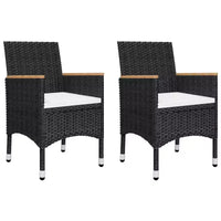vidaXL Ensemble de bistro pour patio Table de bistro 3 pièces en rotin synthétique et verre trempé