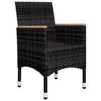 vidaXL Ensemble de bistro pour patio Table de bistro 3 pièces en rotin synthétique et verre trempé