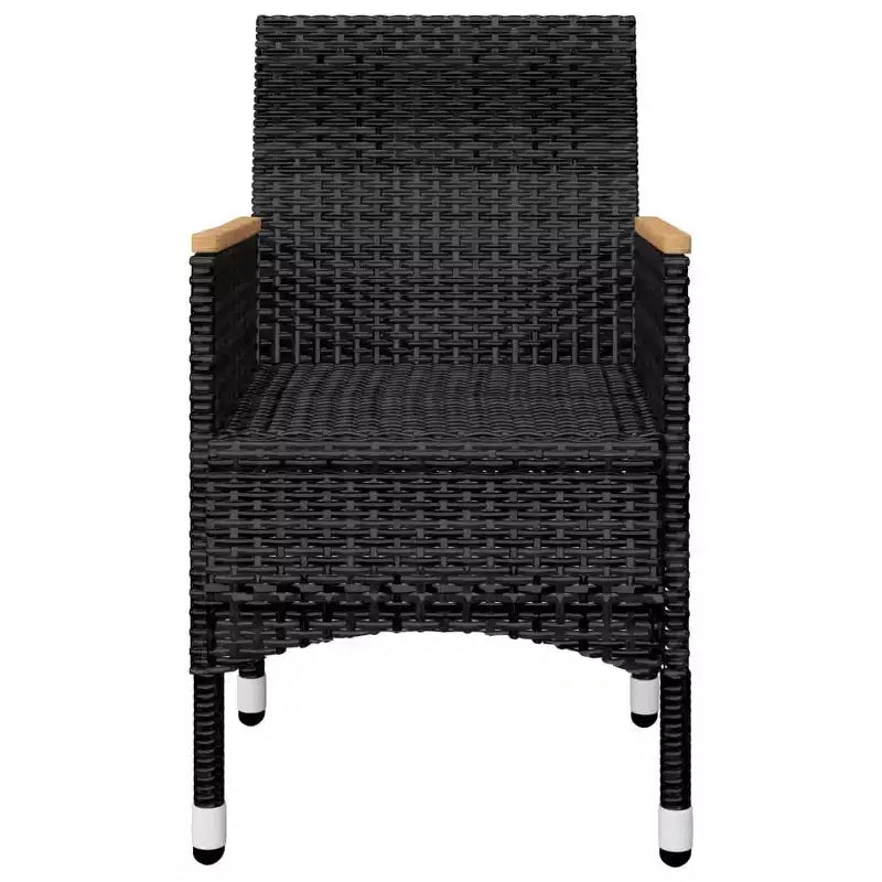 vidaXL Ensemble de bistro pour patio Table de bistro 3 pièces en rotin synthétique et verre trempé