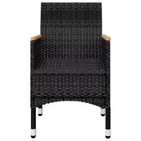 vidaXL Ensemble de bistro pour patio Table de bistro 3 pièces en rotin synthétique et verre trempé