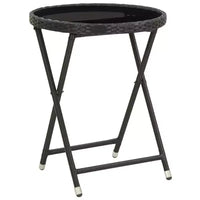 vidaXL Ensemble de bistro pour patio Table de bistro 3 pièces en rotin synthétique et verre trempé