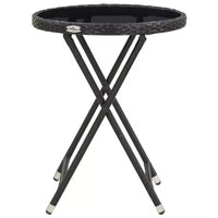 vidaXL Ensemble de bistro pour patio Table de bistro 3 pièces en rotin synthétique et verre trempé