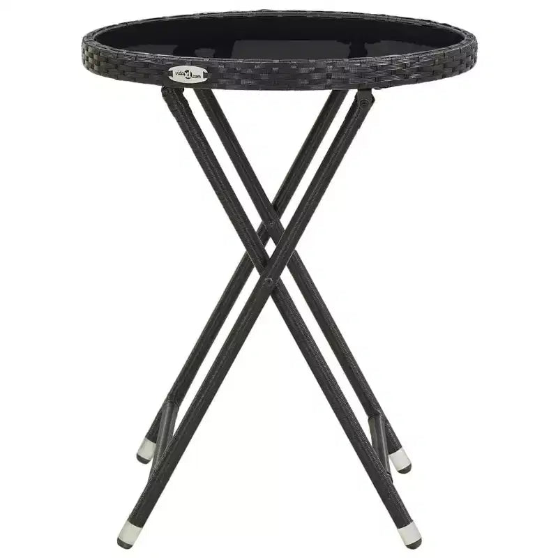 vidaXL Ensemble de bistro pour patio Table de bistro 3 pièces en rotin synthétique et verre trempé