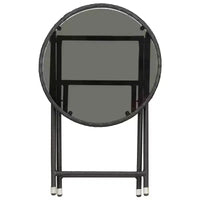 vidaXL Ensemble de bistro pour patio Table de bistro 3 pièces en rotin synthétique et verre trempé
