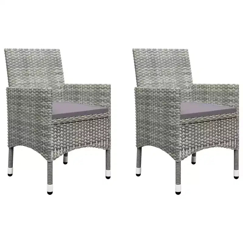 vidaXL Ensemble de bistro pour patio Table de bistro 3 pièces en rotin synthétique et verre trempé