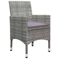 vidaXL Ensemble de bistro pour patio Table de bistro 3 pièces en rotin synthétique et verre trempé
