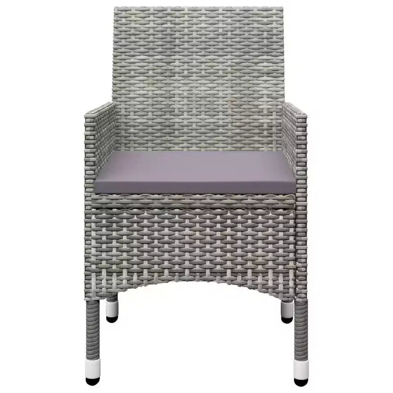 vidaXL Ensemble de bistro pour patio Table de bistro 3 pièces en rotin synthétique et verre trempé