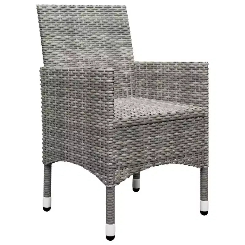 vidaXL Ensemble de bistro pour patio Table de bistro 3 pièces en rotin synthétique et verre trempé