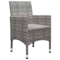 vidaXL Ensemble de bistro pour patio Table de bistro 3 pièces en rotin synthétique et verre trempé